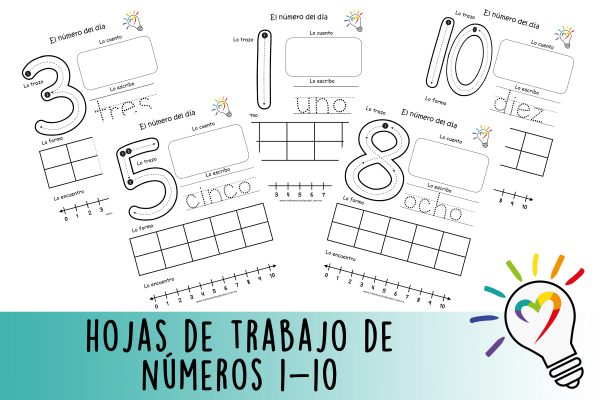Hojas de trabajo del número del día 1-10 - My Homeschool Project