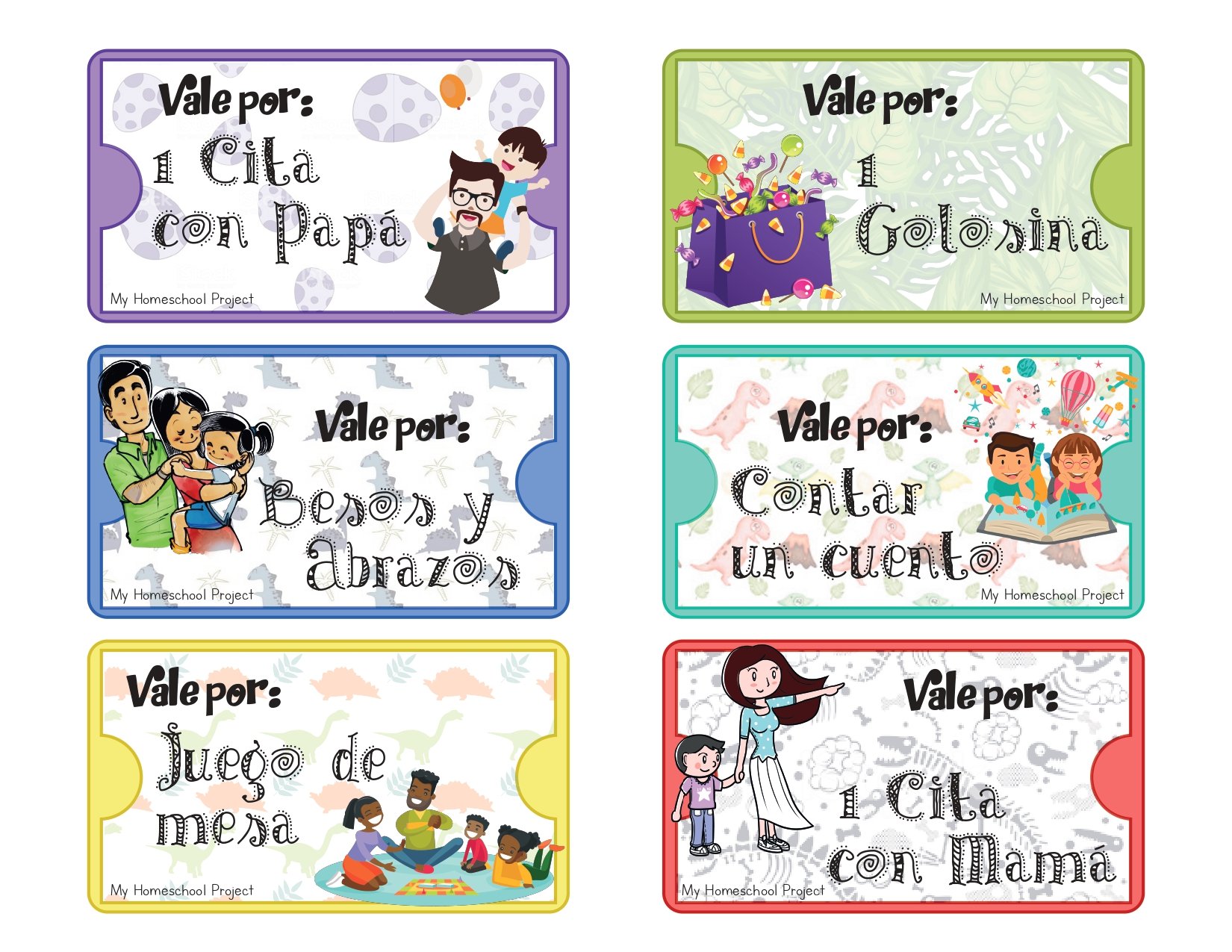 Vale Por Para Imprimir Talonario de vales - My Homeschool Project